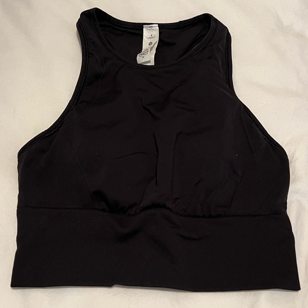black lululemon ebb to train bra